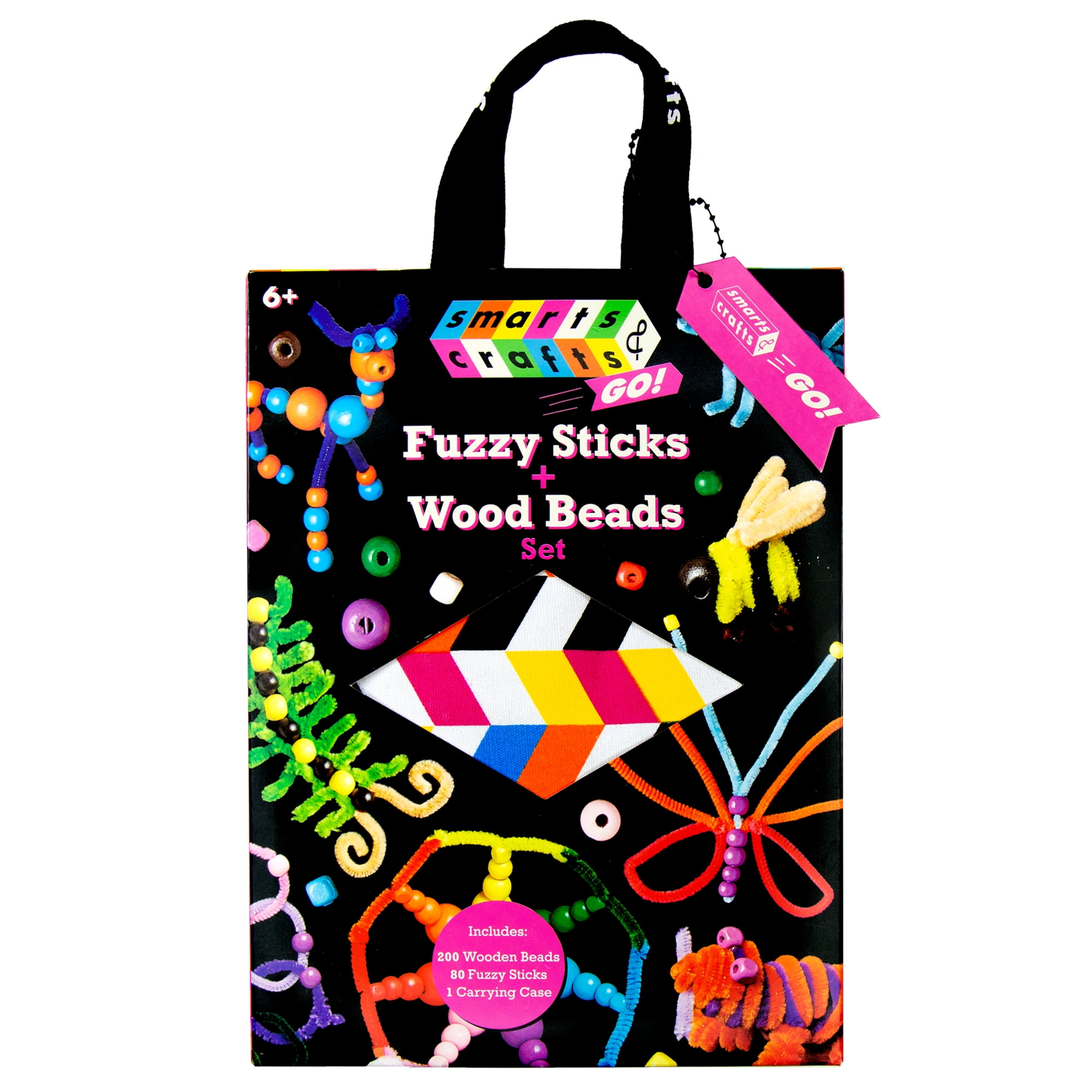 Smarts & Crafts Fuzzy Sticks and Wood Beads Craft Kit (241 Pieces