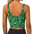 thumbnail image 3 of Fotbe Tennis Rackets and Balls Pattern Womens' Sports Bra Longline Wirefree Padded with Medium Support Sports Moisture-Wicking Workou Vest,Tank Top-, 3 of 9