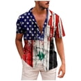 thumbnail image 1 of New American Independence Day Short Sleeve Shirt Printed Men's Casual Beach Top SummerL, 1 of 5