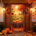 thumbnail image 5 of Cififendec Thanksgiving Harvest Door Cover, 70.87"×35.43", Rustic Pumpkin Sunflower Maple Leaf Fabric Door Banner for Fall Front Porch Door Decor, 5 of 9