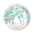 thumbnail image 1 of Bandeja de postres de hierro para Eid Mubarak, decoración de mesa, vajilla de comida, bandeja decorativa para Ramadán redondo azul, 1 of 9