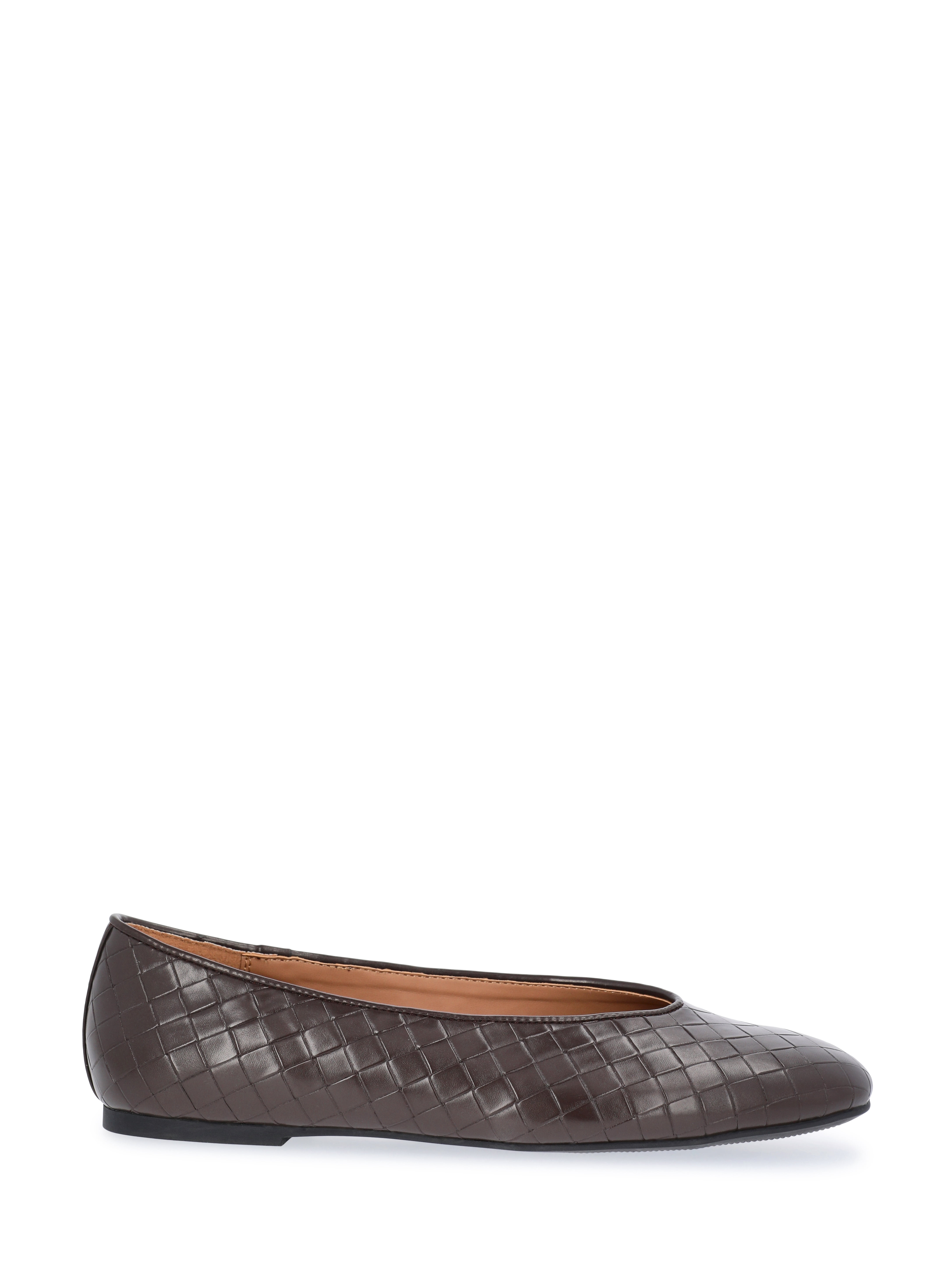 Free Assembly Women's Faux Leather Basketweave Textured Flats, Sizes 6-11