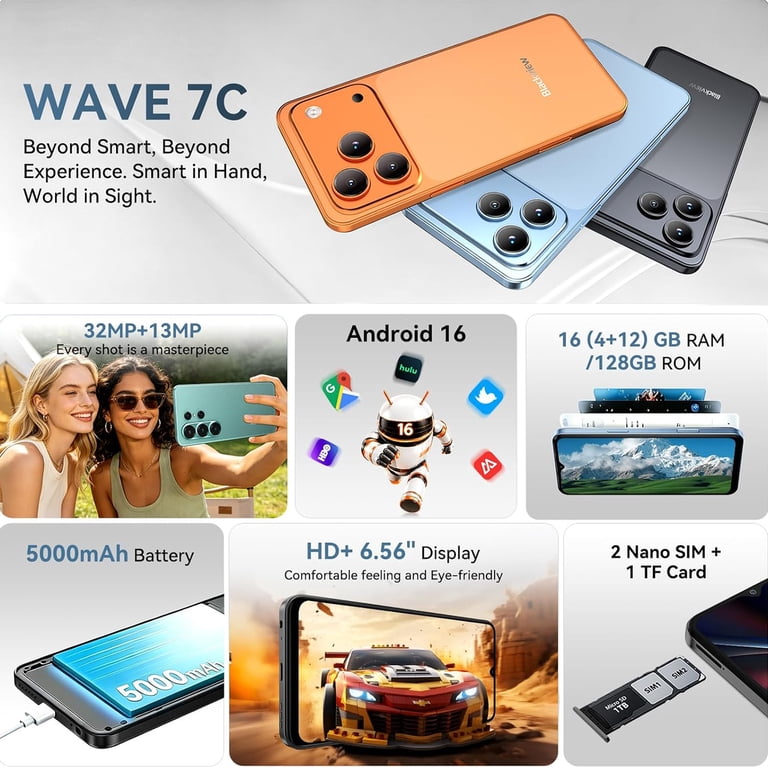 Blackview Wave 7C Unlocked Cell Phone,Smartphones for T-Mobile