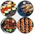 thumbnail image 3 of WHAMVOX 6pcs Stainless Steel BBQ Skewer Kebob Roasting Long Flat Metal Grill Skewers, 3 of 8