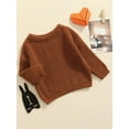 thumbnail image 3 of Bagilaanoe Newborn Baby Girl Boy Knitted Sweater Long Sleeve Pullover 0-3 Months Infant Warm Jumpers Tops Fall Winter Loose Knitwear, 3 of 8