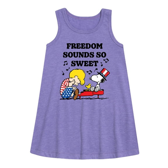 Peanuts - Freedom Sounds So Sweet - Toddler & Youth Girls A-line Dress