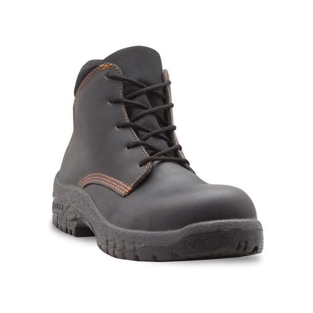 bota industrial duramax 2516 piel dielectrico para caballero negro 25 Bota industrial Duramax 2516 en vista frontal 3/4, piel negra de ganado con cordones y costuras cafés visibles, puntera de policarbonato redondeada, suela antiderrapante de doble densidad en Phylon (EVA) con relieve y forro antibacterial; diseño de corte alto conforme a NOM-113-STPS-2009, apta para trabajo industrial y tareas de mantenimiento.
