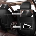 thumbnail image 3 of LAONNVIR Car 5 Seat Covers Fit for Dodge Charger 2012-2021 Full Set Faux Leather Cushion Protector,Black, 3 of 4