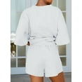 thumbnail image 6 of Sherrylily Women 2 Piece Outfits Loungewear 3/4 Sleeve Tops and Elastic Waist Shorts Lounge Sets, 6 of 6