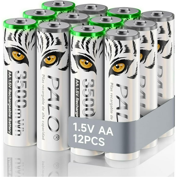 AIR-Rechargeable AA Lithium Batteries 12 Pack,3500mAh 1.5V High-Capacity Rechargeable Lithium AA Batteries for Blink Camera,Household and Business Devices