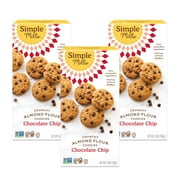 Simple Mills Almond Flour Crunchy Cookies, Chocolate Chip - Gluten Free, Vegan, Healthy Snacks, Made with Organic Coconut Oil, 5.5 oz (Pack of 3) RDC12