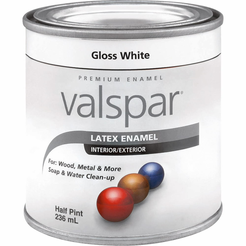 Valspar 65000 Premium Latex Enamel Paint, 0.5 pt, 400 sqft/gal, White
