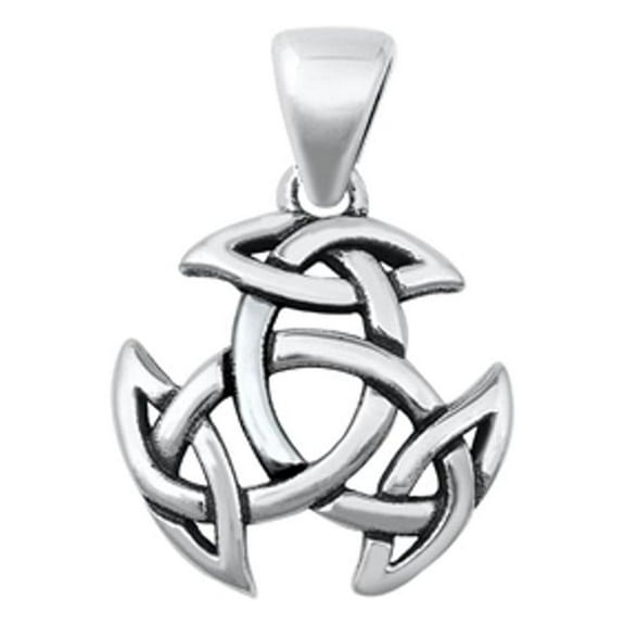 Sterling Silver Celtic Triquetra Knot Pendant High Polish Weave Charm 925 Jewelry Female Unisex