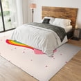 thumbnail image 3 of Pink Girl Bedroom Rug Heart Rainbow Stripes Indoor Non-Slip Kids Rugs, Machine Washable Breathable Easy Care Bohemian Art Carpet for Bedroom Living Room Hotel Balcony 5x8ft, 3 of 7