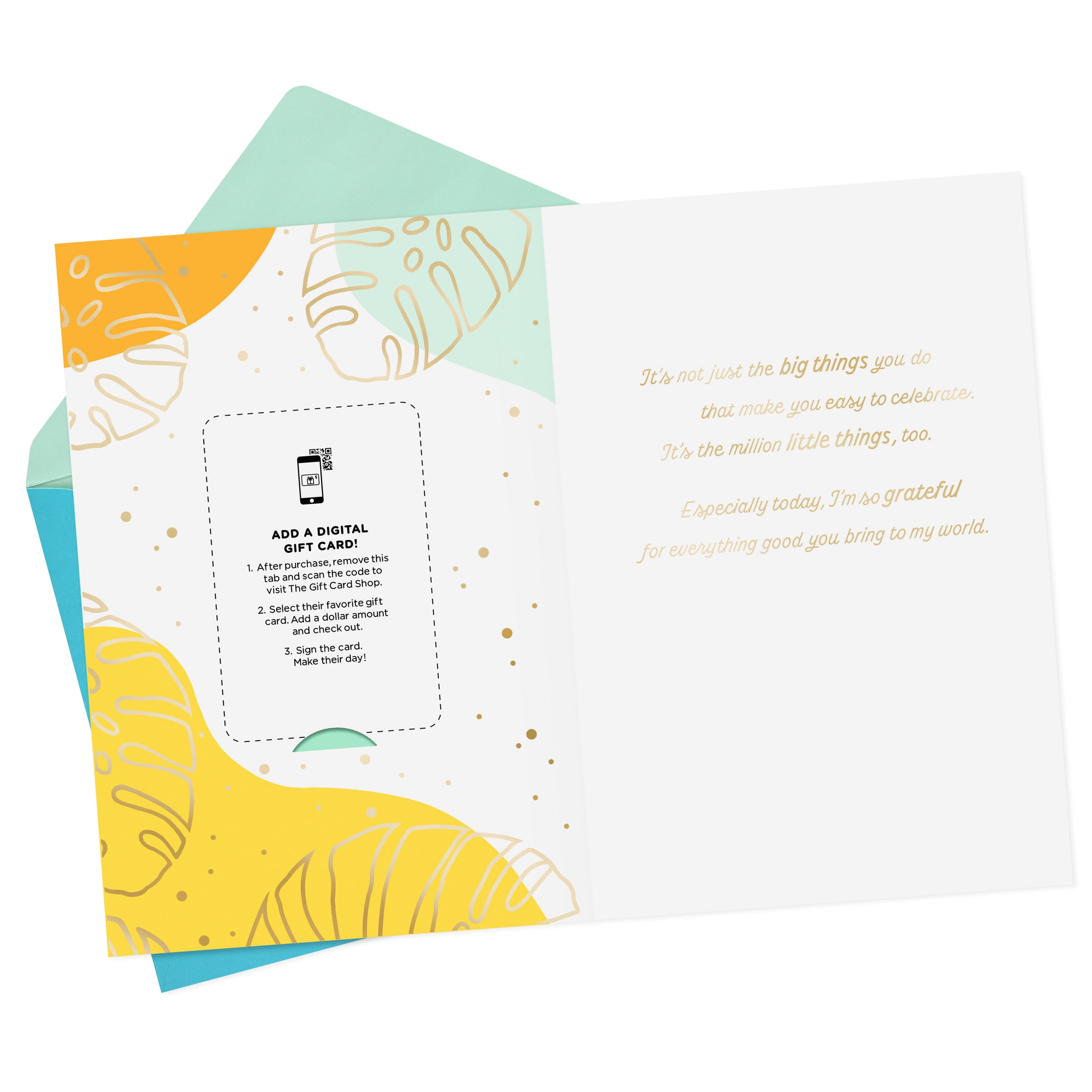 Hallmark Gift Card Greeting Card for Birthday, Congratulations, Friendship (So Glad You're in My Life)