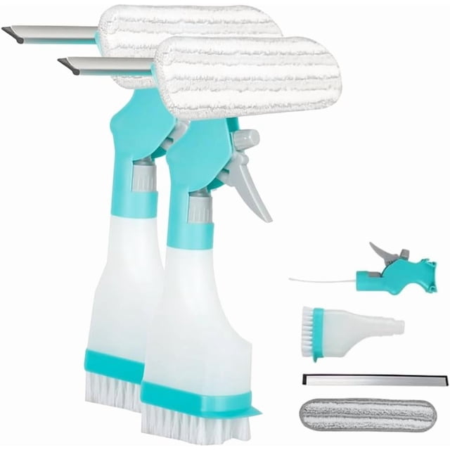 YSTIANN Window Cleaner Tool, 4-in-1 Multifunction Scraper Squeegee with Spray Bottle for Indoor and Outdoor Glass Surfaces WJ94-3607