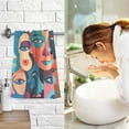 thumbnail image 6 of Coolnut Bathroom Hand Towels Set of 2-Abstract Human Faces, Cotton Bath Towels Lightweight Quickdry for Bathroom Ktichen Travel Gym, 16"×28", 6 of 6