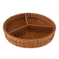 thumbnail image 2 of Hand Woven Serving Basket Imitation Rattan Bread Basket Snack Tray, Handmade Wicker Storage Baskets for Fruits, Vegetables 3 grids, 2 of 8