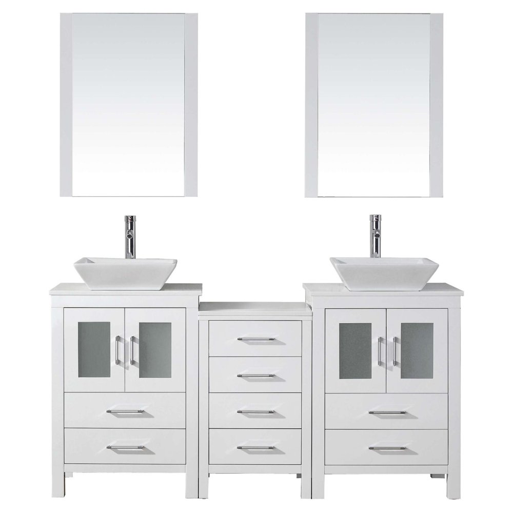 Virtu KD70066WMWH001 Dior 66 Inch Double Bathroom Vanity Set In White