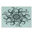 thumbnail image 2 of Octopus Cutting Board, Sea Mandala Floral Ocean Animal Tribal Leaves Hand Drawn Art, Decorative Tempered Glass Cutting and Serving Board, Small Size, Black White, by Ambesonne, 2 of 5