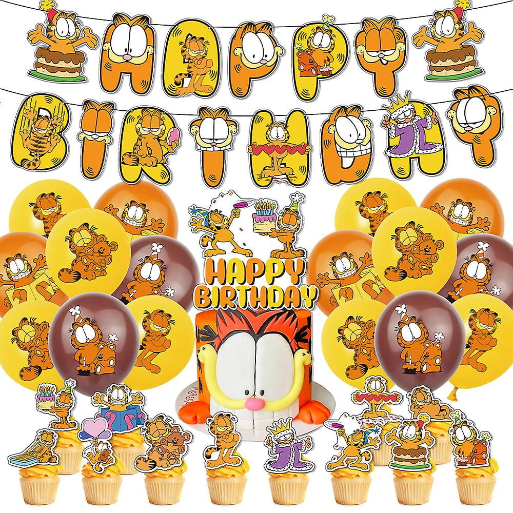 Lot 44 Décorations Anniversaire Happy Birthday – Bannière, 18 Ballons Réutilisables, Grande & Petites Toppers Gâteau