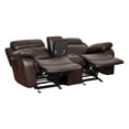 thumbnail image 6 of Lexicon Marille Faux Leather 2-Piece Manual Reclining Sofa Set in Brown, 6 of 17