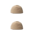 thumbnail image 4 of Qarigey Gorro de invierno Gorros de cabeza corta Hombres Mujeres Sombreros Snowboard Beige Beige 2piezas, 4 of 6