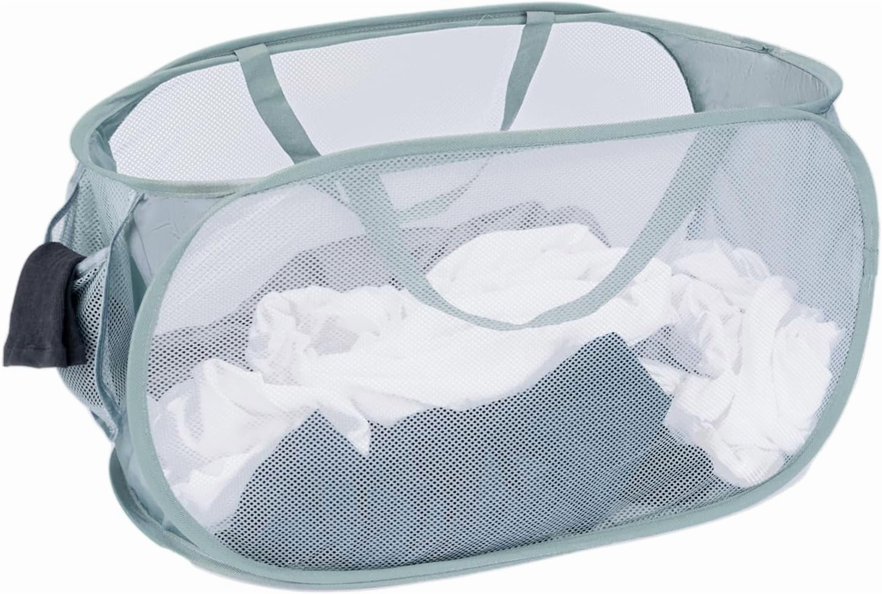 4 Pcs Foldable Mesh Laundry Hamper Set, Pop-up Laundry Basket with Durable Handles, Lightweight Dirty Clothes Basket for Home Organization and Laundry Storage
