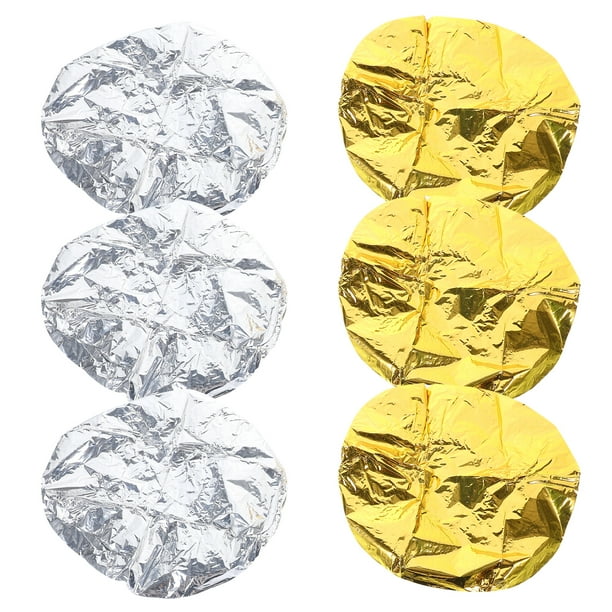 6 piezas de papel de aluminio gorro de aislamiento térmico gorro de peluquería profesional gorro para teñir el cabello (plata dorada por cada 3 piezas)