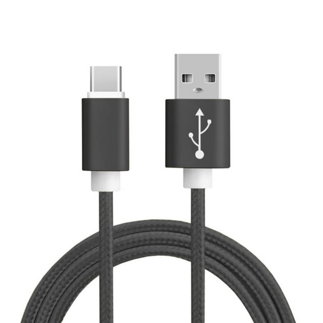 ziyahi 1 Meter Type-C Woven Mobile Phone Data Cable Charging Line Cord 2 in 1 Fast Charging Data Transfer