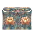 thumbnail image 7 of Yayeee Collapsible Cube Storage Bin with Lid Fabric Closet Decorative Basket with Handles, Abstract Water Lilies Pattern, 7 of 7