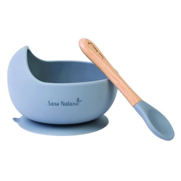 Set de alimentación SARO Nordic Wave Silicone con ventosa y cuchara