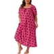 thumbnail image 1 of Camisones de Talla Grande para Mujeres Agnes Orinda, Camisones Comodos con Volantes 1X Rosa Fucsia, 1 of 8