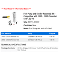 thumbnail image 2 of Fuel Pump and Sender Assembly Kit - Compatible with 2002 - 2003 Chevy S10 4.3L V6, 2 of 2