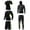 02#Black, variant on 5pcs Men Workout Clothes Outfit Fitness Suits Gym Outdoor Running Compression Pants Tee Shirt Top Long Sleeve Jacket