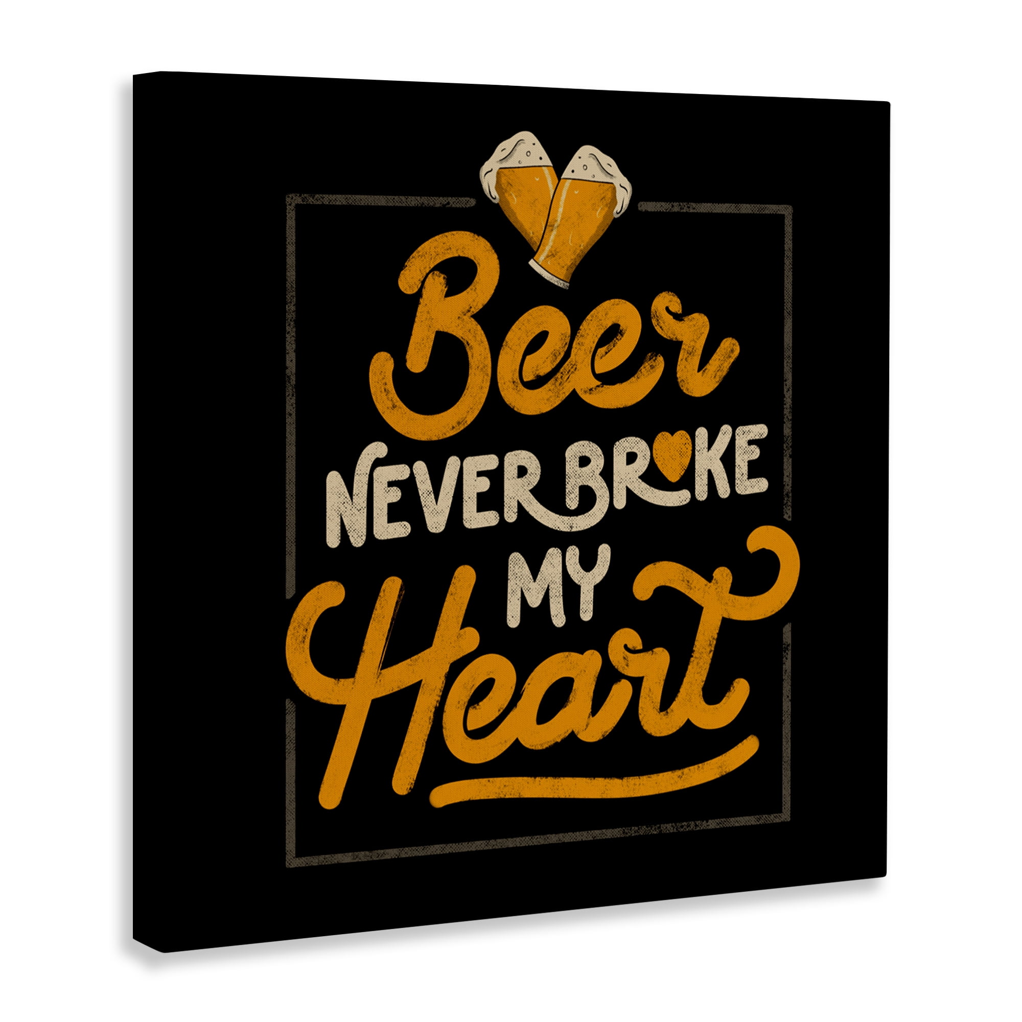 Stupell Industries Beer Never Broke My Heart Canvas Wall Art, design by EduEly Designs