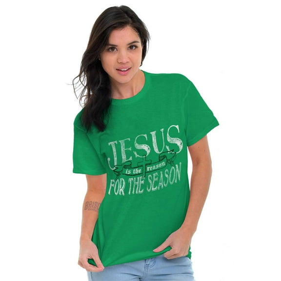 Jesus is Reason for Season Christmas Men's Graphic T Shirt Tees Brisco Brands S