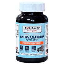 Apollo Ayurveda Organic Ashwagandha Capsules - Adaptogen Supplement, 100 Capsules