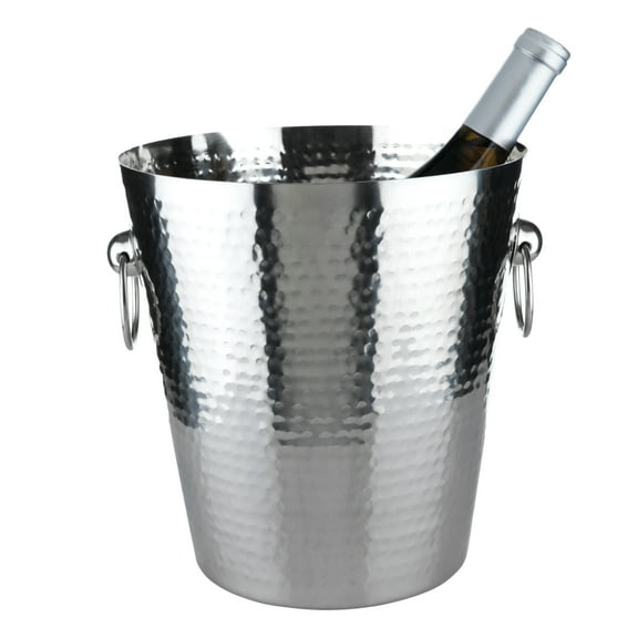 Viski Hammered Metal Ice Bucket, Drink Tub for Wine Champagne, Beer, Liquor