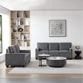 thumbnail image 3 of Living Room Sofa Set, Corduroy 2+3 Seater Couch with Storage, Soft Sofa Couch with Solid Wood Legs, Mid Century Modern Sofa for Bedroom, Living Room, Apartment, Small Space, Dark Gray, 3 of 9