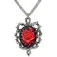 thumbnail image 1 of LAICAIW Collier Pendentif Camée Rose Rouge Gothique avec Épines, 1 of 7