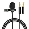 Tomshoo 3.5mm Recording Microphone Lapel Clip-on Mic for IOS Android/Windows Cellphones Clip Podcast Noiseless Microphone for Bloggers with 3.0m Wire 3.5mm Audio Adapter 4pin to 3 pin