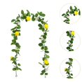thumbnail image 6 of 68.9in Artificial Lemon Garland Spring Summer Faux Fruit Vine Garlands with Greenery for Door Wall Mantle Wedding Party Table Decorations, Artificial Garland With Flowers Anniversary Greenery Vine, 6 of 7