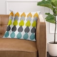 thumbnail image 2 of Throw Pillow Cover Green Grey Retro Orange Chartreuse Yellow Gray Mid Decorative Pillow Case Home Decor Square 18 x 18 Inch Pillowcase, 2 of 5