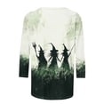 thumbnail image 5 of Yourumao Womens Halloween Shirts 3/4 Sleeve Plus Size Tops with Witch Print Crewneck Spooky Season Graphic Tees for Halloween Outdoor, 5 of 5