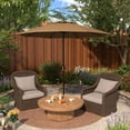thumbnail image 5 of California Umbrella Olefin 9' Bronze Round Autotilt Aluminum Patio Umbrella, Straw, 5 of 5