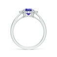 thumbnail image 2 of Angara Natural 1.25 Ct. Tanzanite with Diamond Classic Ring in 14K White Gold for Women (Ring Size: 3.5), 2 of 9