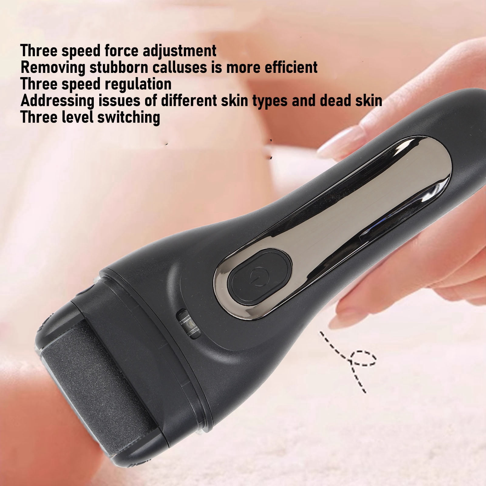 BOKYAN Electric Callus Remover 3 Adjustable Speeds IPX7 Waterproof USB Rechargeable LCD Display Foot File for Dead Skin, Black (8.27 inches / 21 cm)