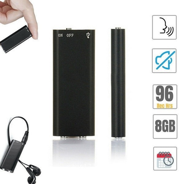 Mini Digital Voice Recorder 8GB, USB Rechargeable Audio Recorder with Noise Reduction and Voice Activated Recording