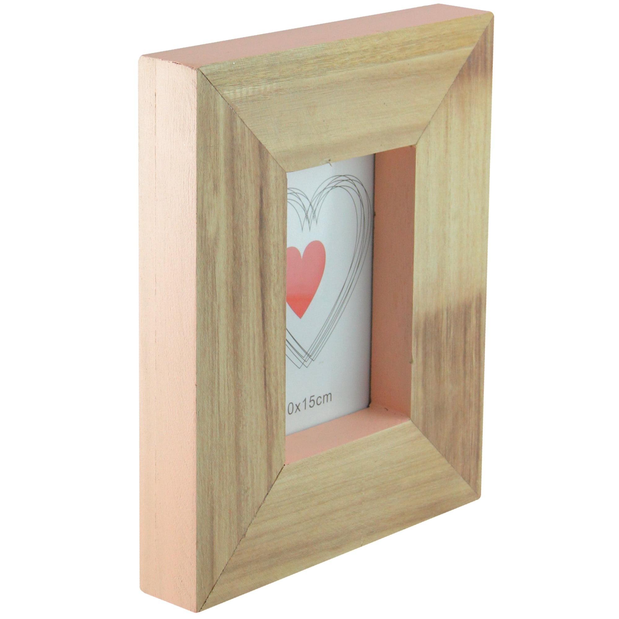 10" Brown and Pink Rectangular Wood Picture Frame